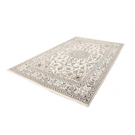 Tappeto Nain Kashmar Persia bianco grigio 205x305