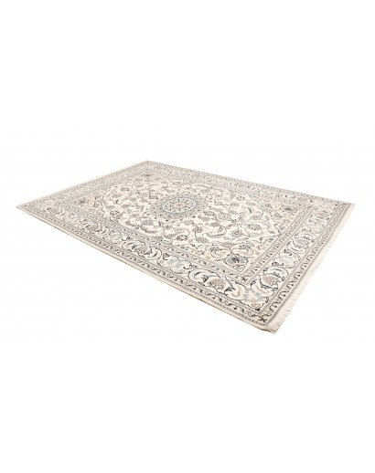 Tappeto Nain Kashmar Persia bianco grigio 205x305