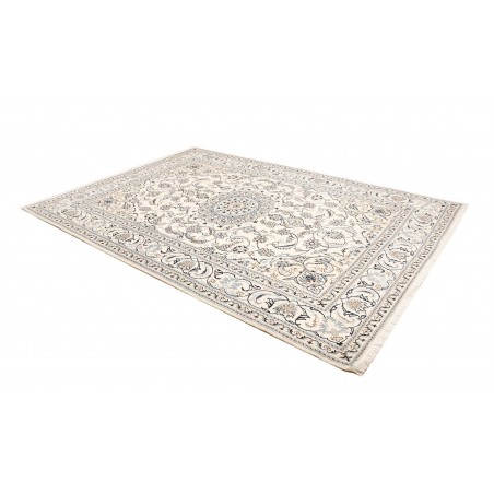 Tappeto Nain Kashmar Persia bianco grigio 205x305