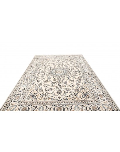 Tappeto Nain Kashmar Persia bianco grigio 205x305