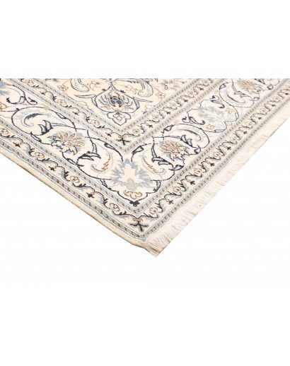Tappeto Nain Kashmar Persia bianco grigio 205x305