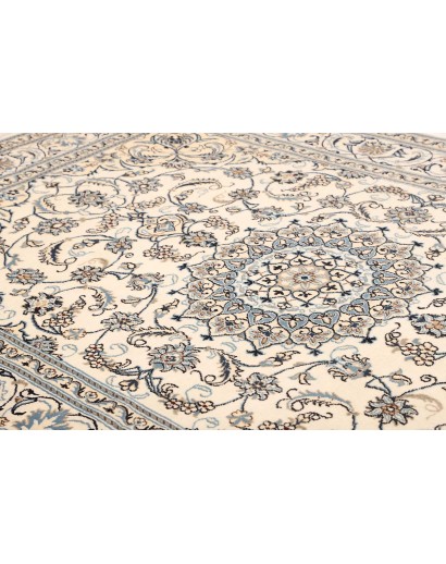 Tappeto Nain Kashmar Persia bianco grigio 205x305