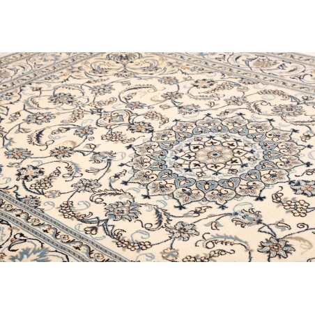 Tappeto Nain Kashmar Persia bianco grigio 205x305
