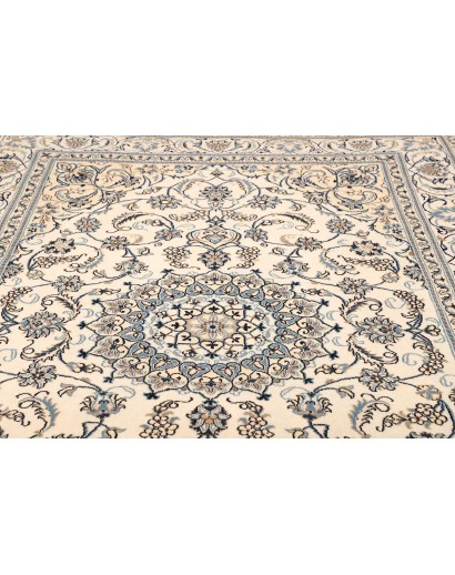 Tappeto Nain Kashmar Persia bianco grigio 205x305