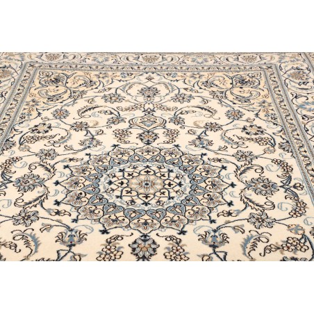 Tappeto Nain Kashmar Persia bianco grigio 205x305