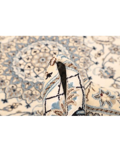 Tappeto Nain Kashmar Persia bianco grigio 205x305