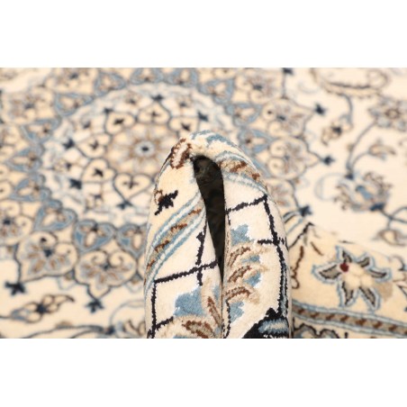 Tappeto Nain Kashmar Persia bianco grigio 205x305