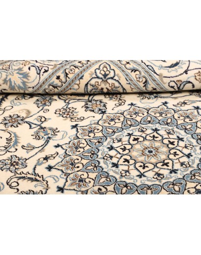 Tappeto Nain Kashmar Persia bianco grigio 205x305