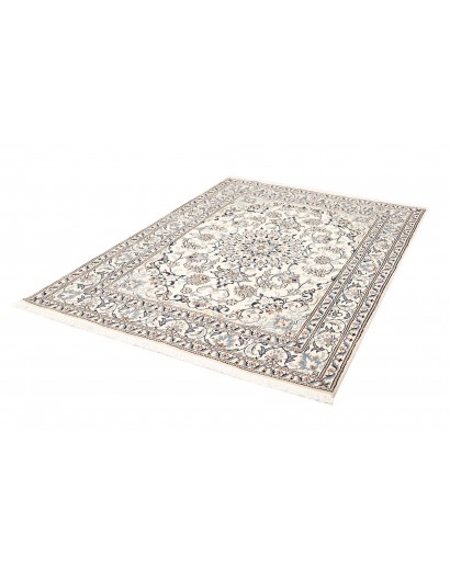 Tappeto Nain Kashmar Persia bianco grigio 152x198