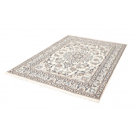 Tappeto Nain Kashmar Persia bianco grigio 152x198