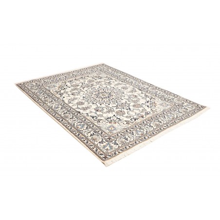 Tappeto Nain Kashmar Persia bianco grigio 152x198
