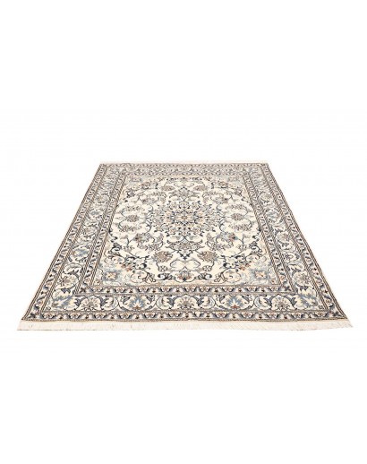 Tappeto Nain Kashmar Persia bianco grigio 152x198