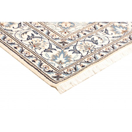 Tappeto Nain Kashmar Persia bianco grigio 152x198