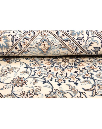 Tappeto Nain Kashmar Persia bianco grigio 152x198
