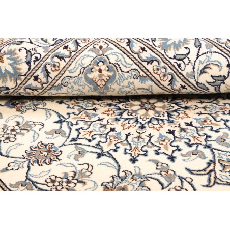 Tappeto Nain Kashmar Persia bianco grigio 152x198