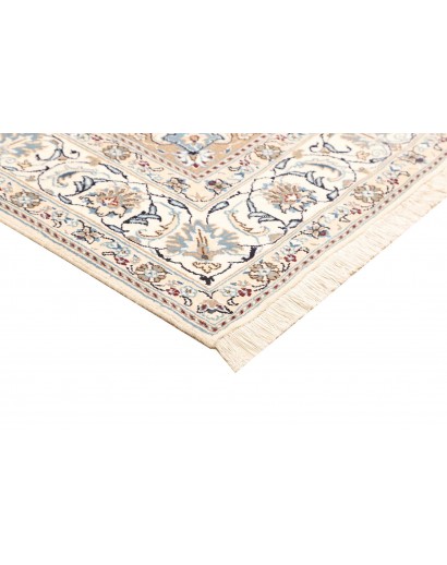 Tappeto Nain Kashmar Persia bianco grigio 196x289