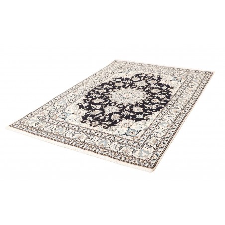 Tappeto Nain Kashmar Persia bianco grigio 144x206