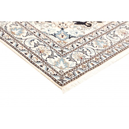 Tappeto Nain Kashmar Persia bianco grigio 144x206