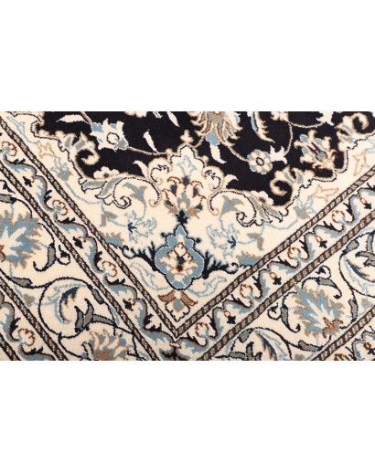 Tappeto Nain Kashmar Persia bianco grigio 144x206