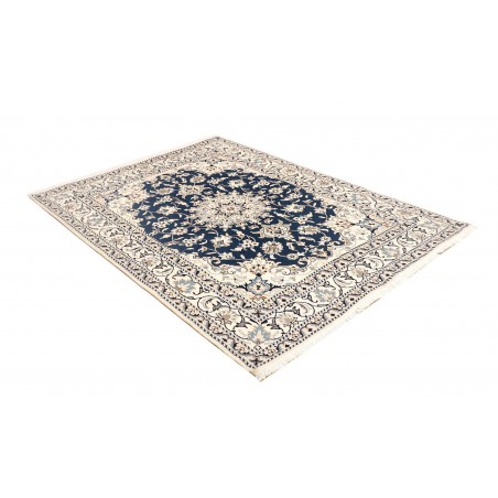 Tappeto Nain Kashmar Persia bianco grigio 153x207