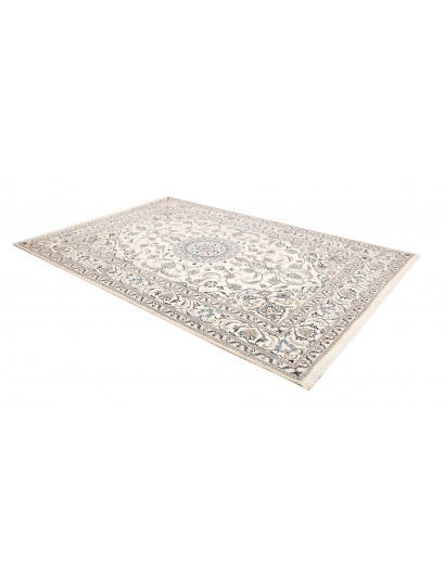 Tappeto Nain Kashmar Persia bianco grigio 197x293