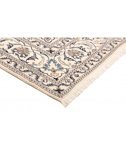Tappeto Nain Kashmar Persia bianco grigio 197x293