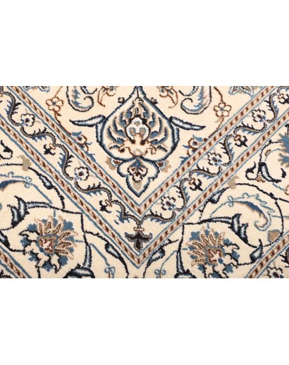 Tappeto Nain Kashmar Persia bianco grigio 197x293