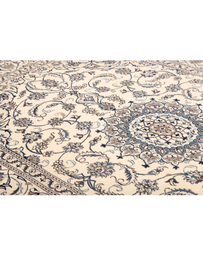 Tappeto Nain Kashmar Persia bianco grigio 197x293