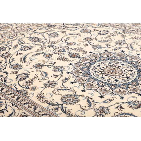 Tappeto Nain Kashmar Persia bianco grigio 197x293