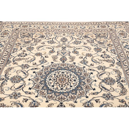Tappeto Nain Kashmar Persia bianco grigio 197x293