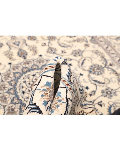 Tappeto Nain Kashmar Persia bianco grigio 197x293