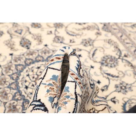 Tappeto Nain Kashmar Persia bianco grigio 197x293