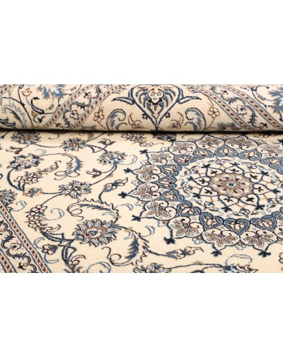Tappeto Nain Kashmar Persia bianco grigio 197x293