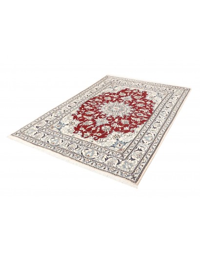 Tappeto Nain Kashmar Persia bianco grigio 145x205