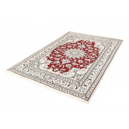 Tappeto Nain Kashmar Persia bianco grigio 145x205
