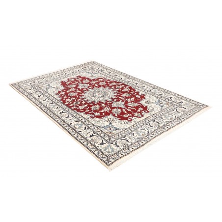 Tappeto Nain Kashmar Persia bianco grigio 145x205