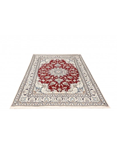 Tappeto Nain Kashmar Persia bianco grigio 145x205