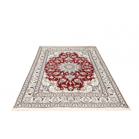 Tappeto Nain Kashmar Persia bianco grigio 145x205