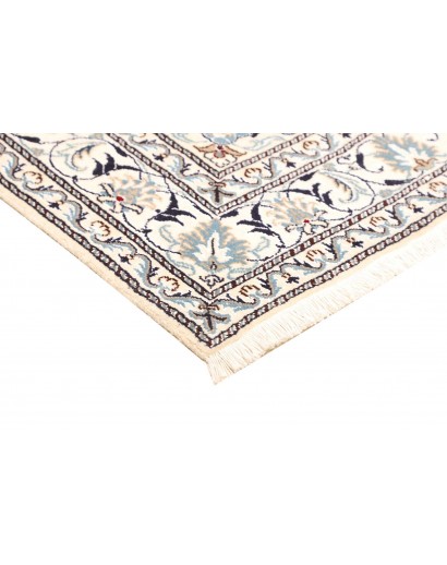 Tappeto Nain Kashmar Persia bianco grigio 145x205