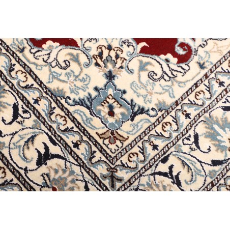 Tappeto Nain Kashmar Persia bianco grigio 145x205