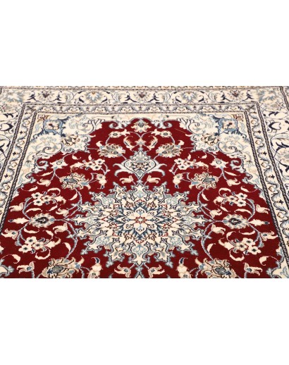 Tappeto Nain Kashmar Persia bianco grigio 145x205