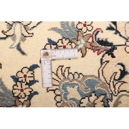Tappeto Nain Kashmar Persia bianco grigio 145x205
