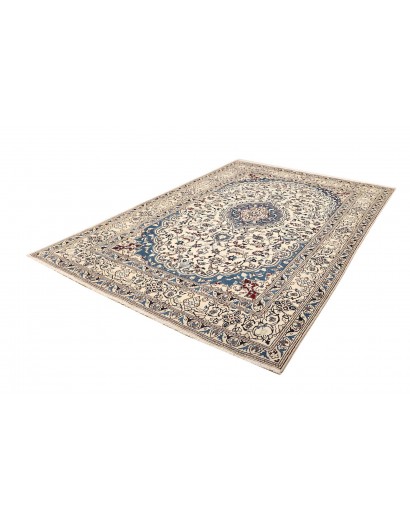 Tappeto Nain Kashmar Persia bianco azzurro 200x285