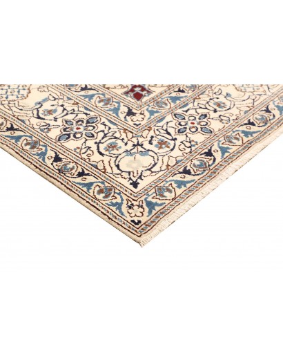 Tappeto Nain Kashmar Persia bianco azzurro 200x285