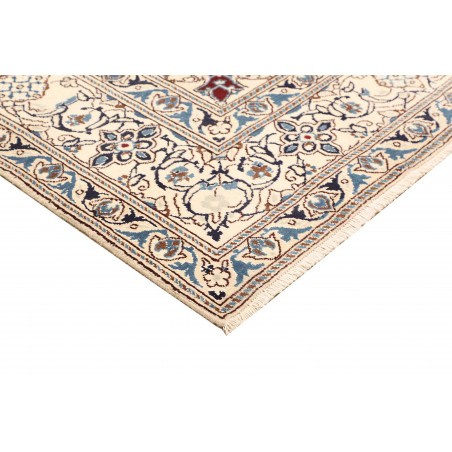 Tappeto Nain Kashmar Persia bianco azzurro 200x285