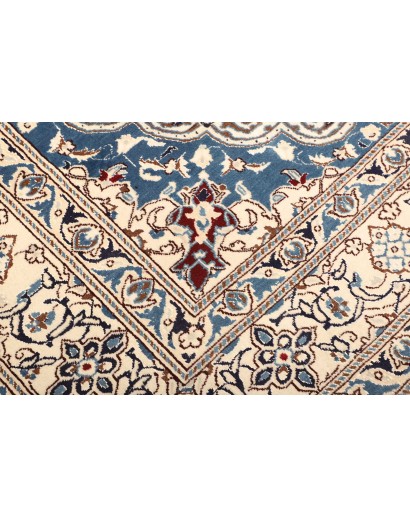 Tappeto Nain Kashmar Persia bianco azzurro 200x285