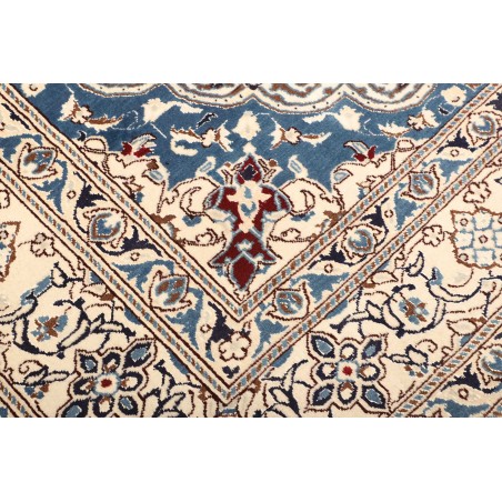 Tappeto Nain Kashmar Persia bianco azzurro 200x285