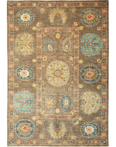 Tappeto Tribal Pakistan marrone giallo 170x243