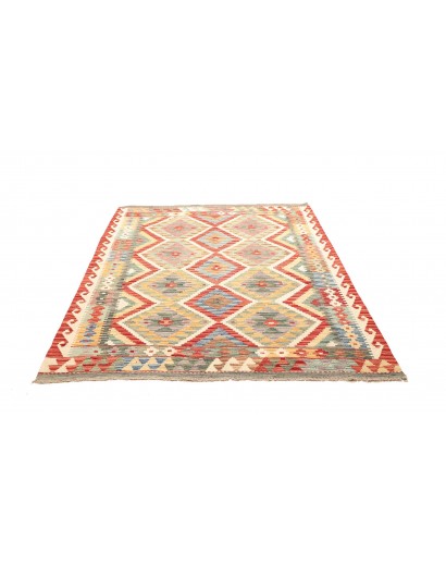 Tappeto Kilim Afghanistan marrone bianco 156x194