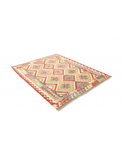 Tappeto Kilim Afghanistan marrone bianco 156x194